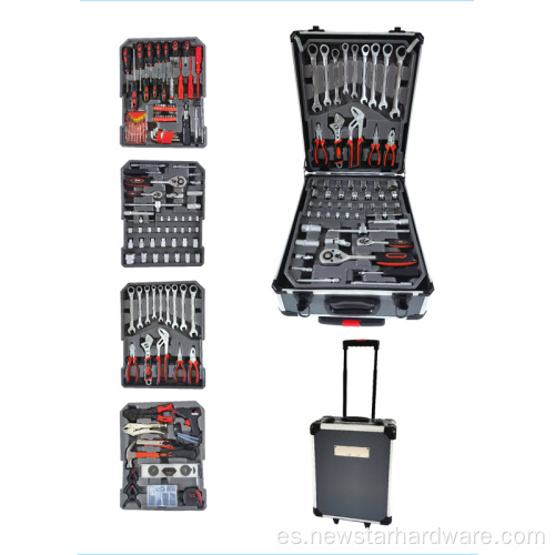 Kits de herramientas de 186pcs estuche de aluminio con carro